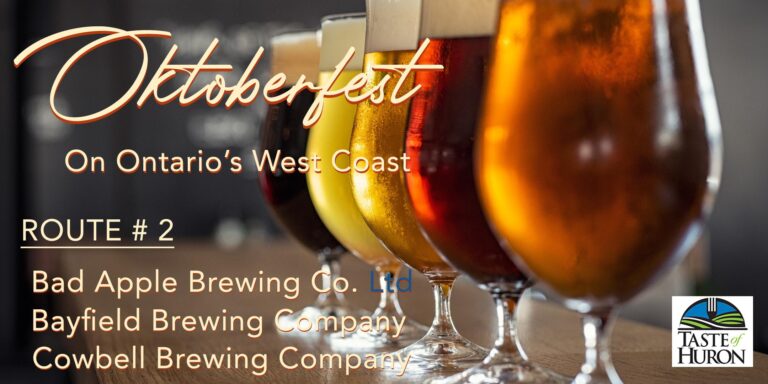 OKTOBERFEST ON OWC: Vine and Ale Trail ROUTE 2 (Start/End Goderich) OKTOBERFEST ON OWC: Vine and Ale Trail ROUTE 2 (Start/End Goderich)