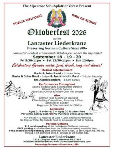 Oktoberfest 2026 — Lancaster Liederkranz