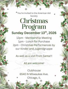 Christmas Program 2026 — American Aid Society of German Descendants (Chicago)