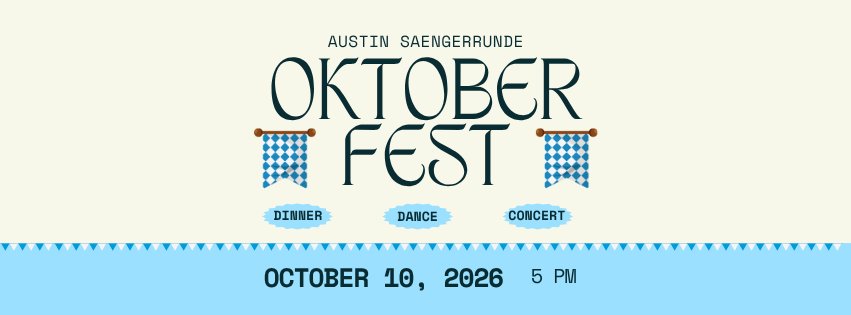 Oktoberfest Dinner, Dance & Concert 2026 — Austin Saengerrunde